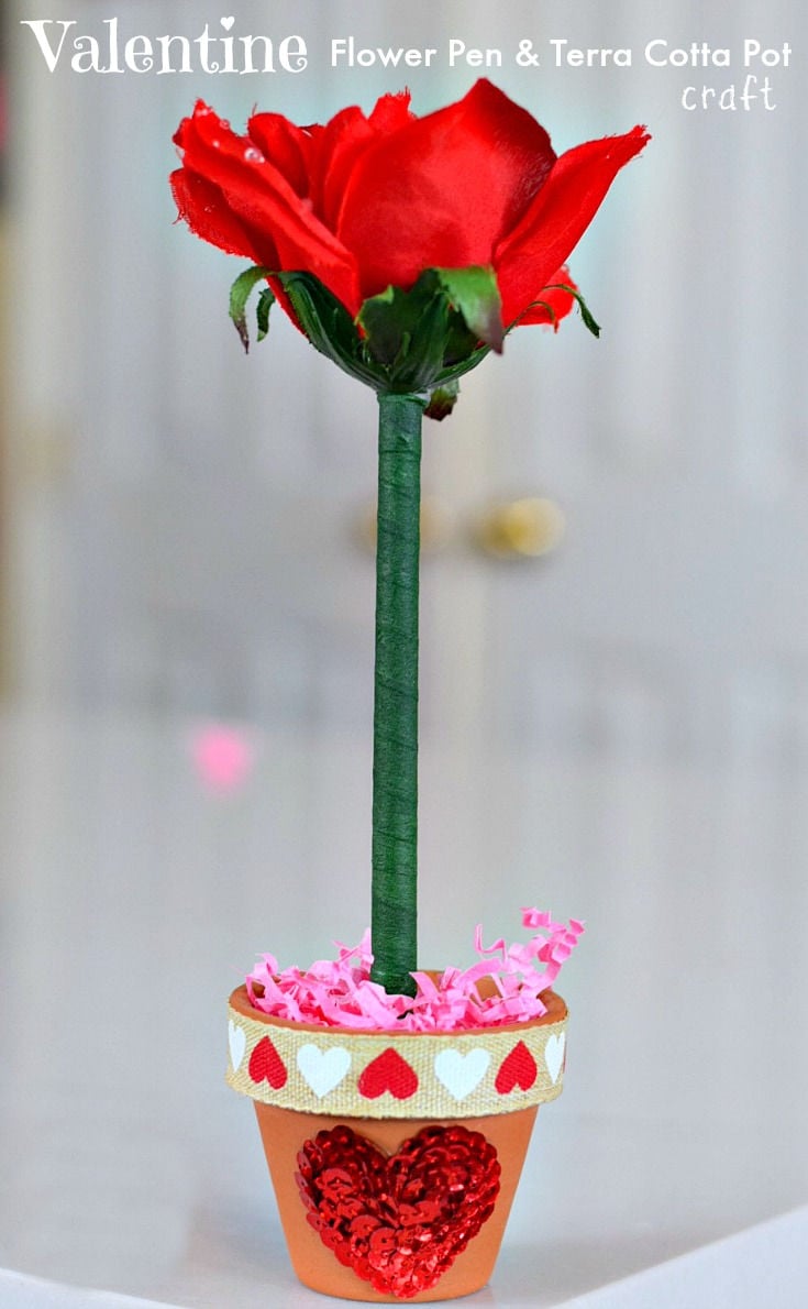DIY Flower Pen and Terra Cotta Pot Craft